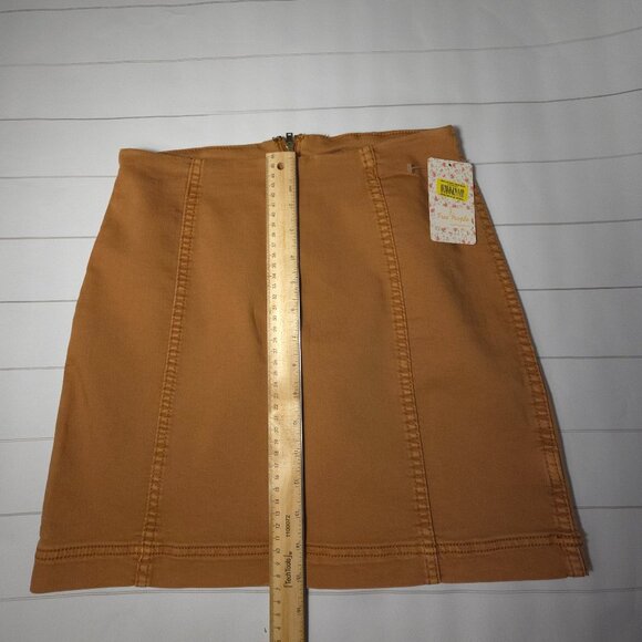 Free People Modern Femme tobacco colored mini skirt - size 8, new with tags! - Picture 11 of 13